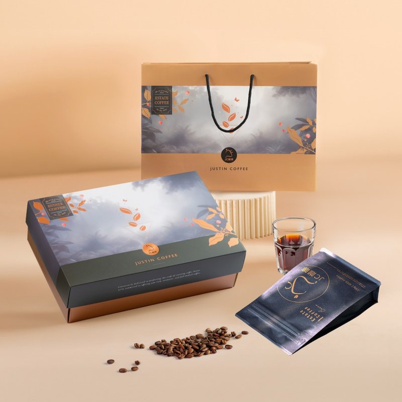 咖啡森林礼盒-精品咖啡豆半磅2包入-半磅(230g/包)附提袋&卡片 - 咖啡 - 其他材质 咖啡色