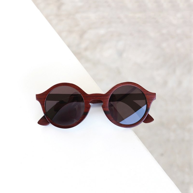 OLD MAN / Rose Wood , Handmade Wooden Sunglasses - 墨镜 - 木头 红色