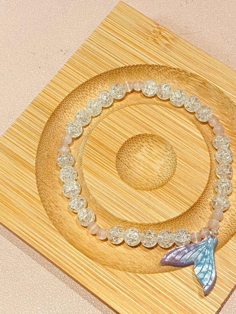 水晶海洋里的哑巴美人鱼手链 - 手链/手环 - 防水材质 白色