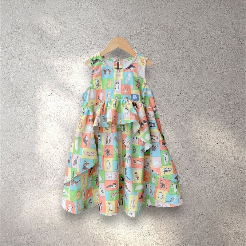 猫咪拼图 - 泡沫甜心洋 - 童装裙 - 棉．麻 多色