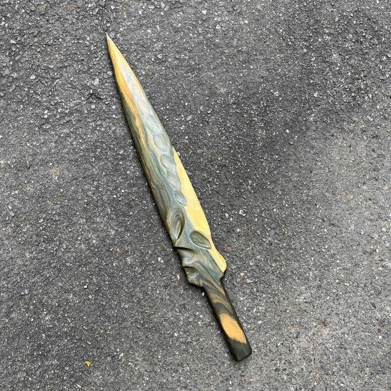 我贩剑　魔剑　洛伊德之步履　绿檀 艺术木刀　手工木剑　太极剑 - 摆饰 - 木头 绿色