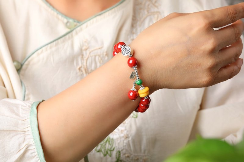 天然原矿朱砂精品紫金砂单圈手链尺寸10mm左右 含量高达95%以上 - 手链/手环 - 宝石 