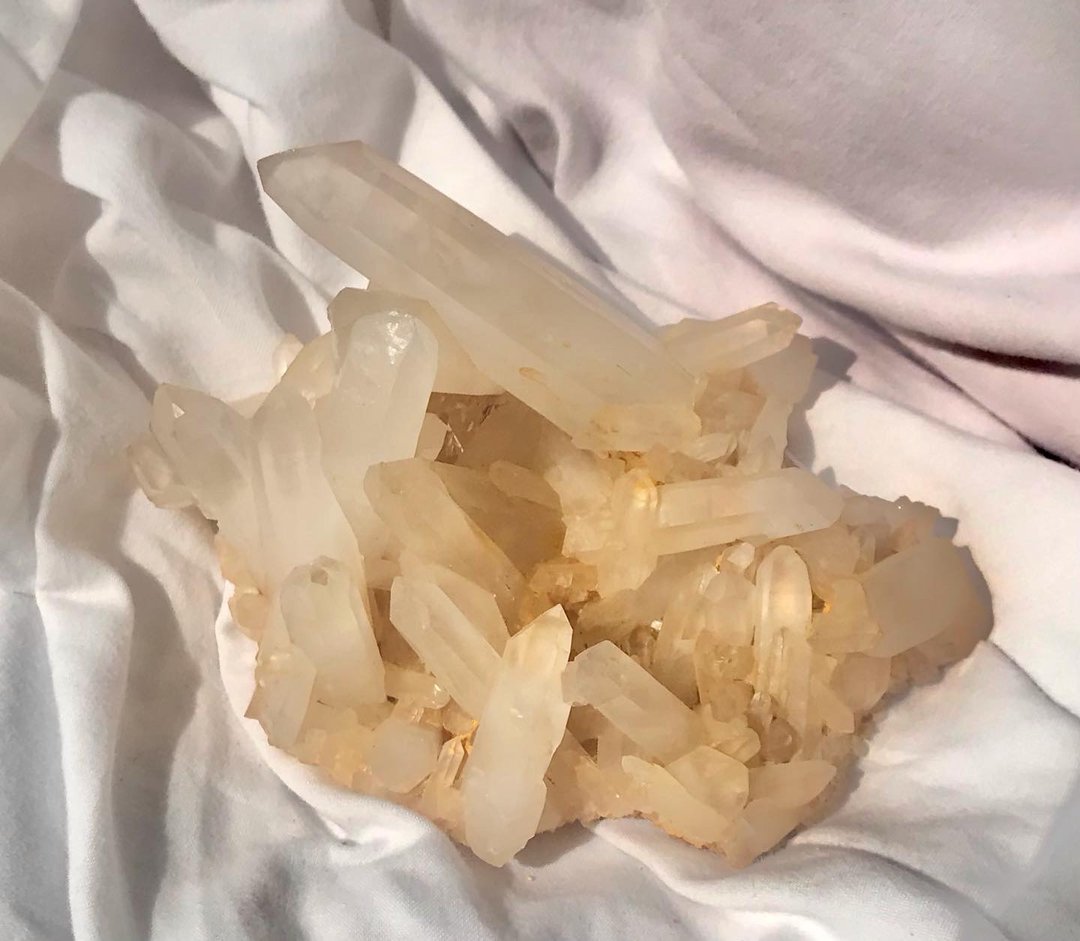 马达加斯加 白水晶簇 黄皮 天然原石  水晶  crystal 摆设 摆件 - 摆饰 - 水晶 黄色