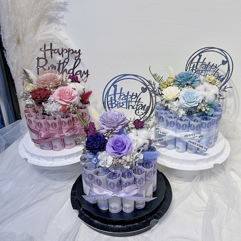 FengFlower【有钱花不凋玫瑰蛋糕花】不凋花/干燥花/永生花/送礼 - 干燥花/捧花 - 植物．花 