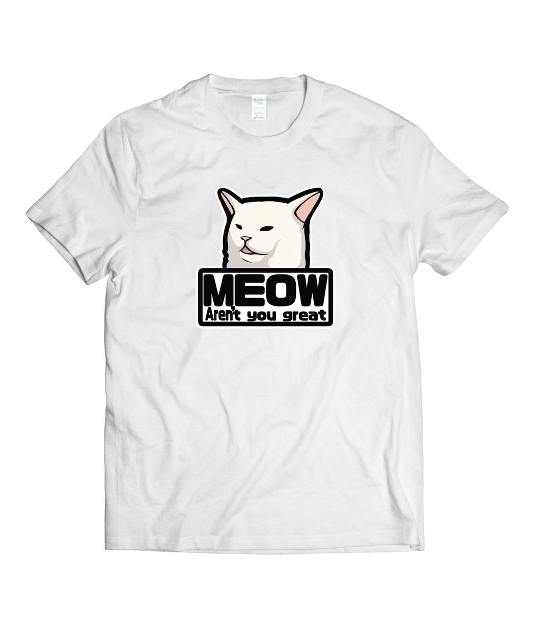 迷因-挑食猫猫-T-shirt 白/黑/灰/藏青 - 男装上衣/T 恤 - 棉 多色