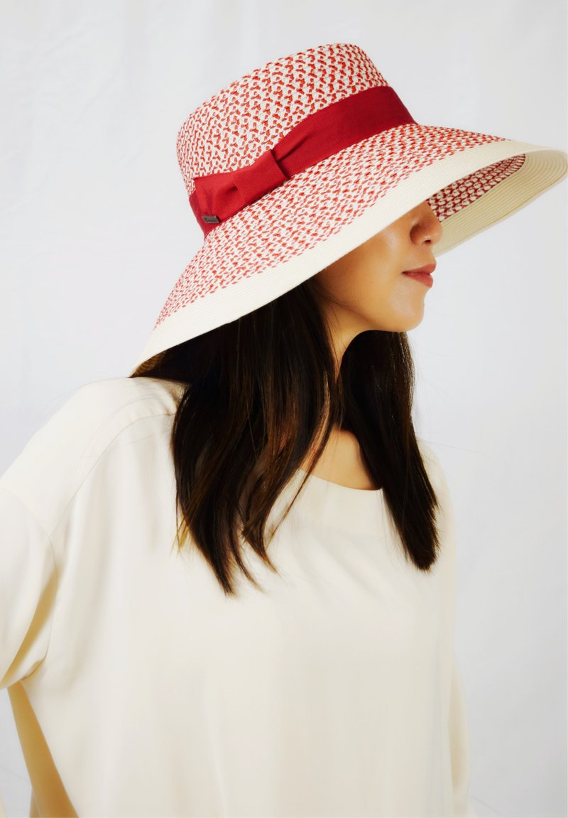 古典巴洛克-落日红(超级遮阳) - 帽子 - 纸 红色