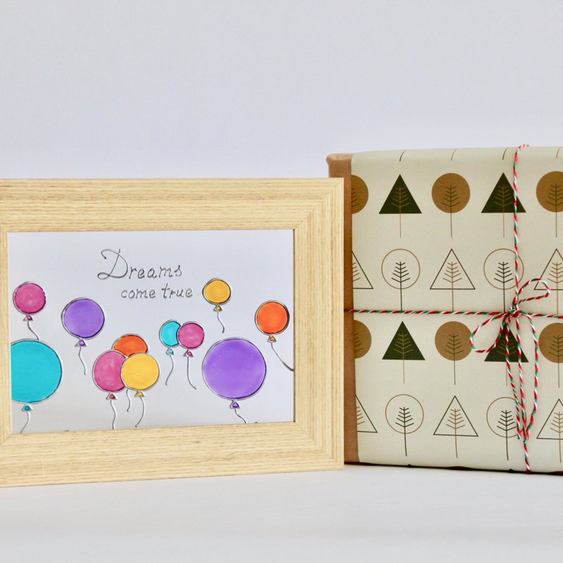 订制专属圣诞礼物│ 定制化欢乐彩色气球彩绘玻璃画作家饰摆设 - 摆饰 - 玻璃 多色