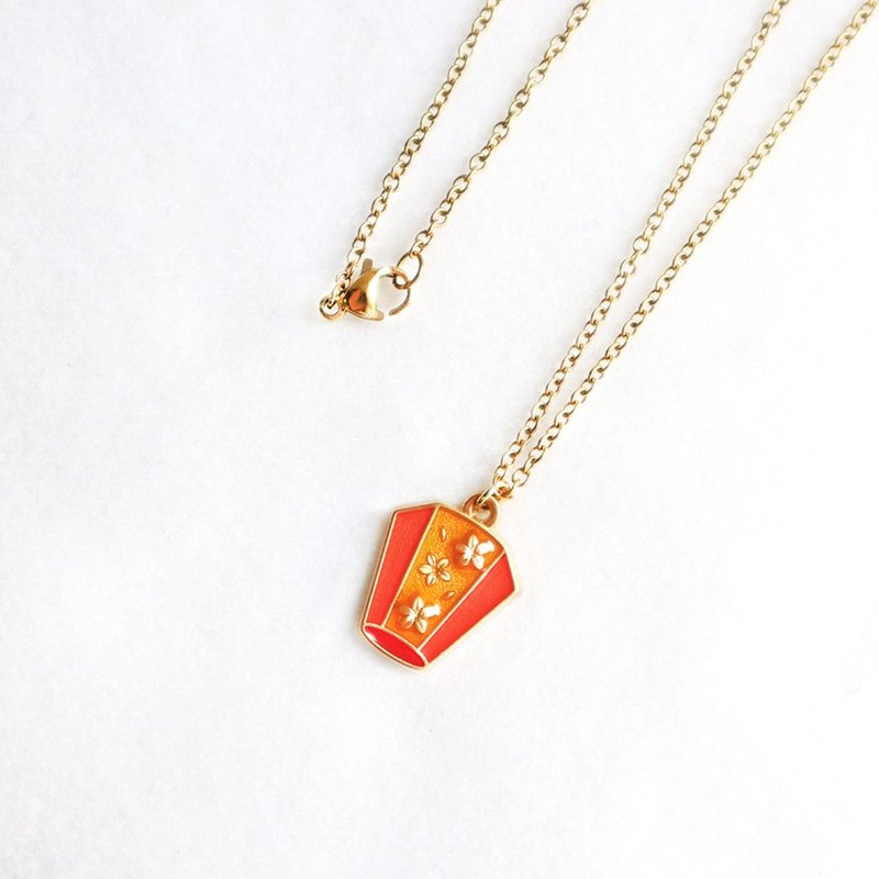 【卡片项链Card Necklace】台湾文化 入色款-天灯 - 项链 - 其他金属 