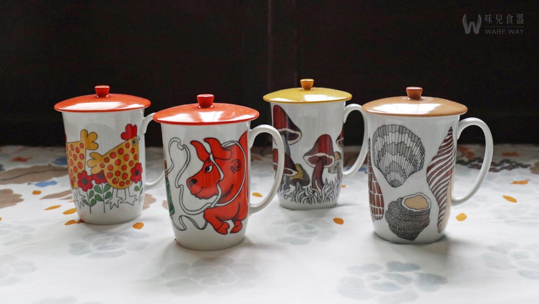 早期Seyei Fine China盖杯 (餐具/老件/旧物/印花/陶瓷/马克杯) - 咖啡杯/马克杯 - 瓷 多色