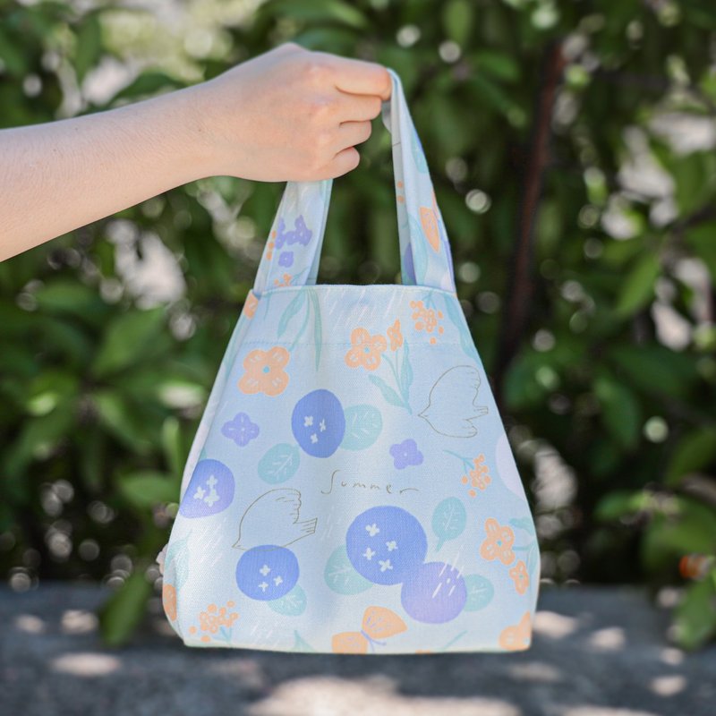 【夏之雨-多变手提袋】束口包 / 小托特包 / 便当袋 - 手提包/手提袋 - 聚酯纤维 绿色