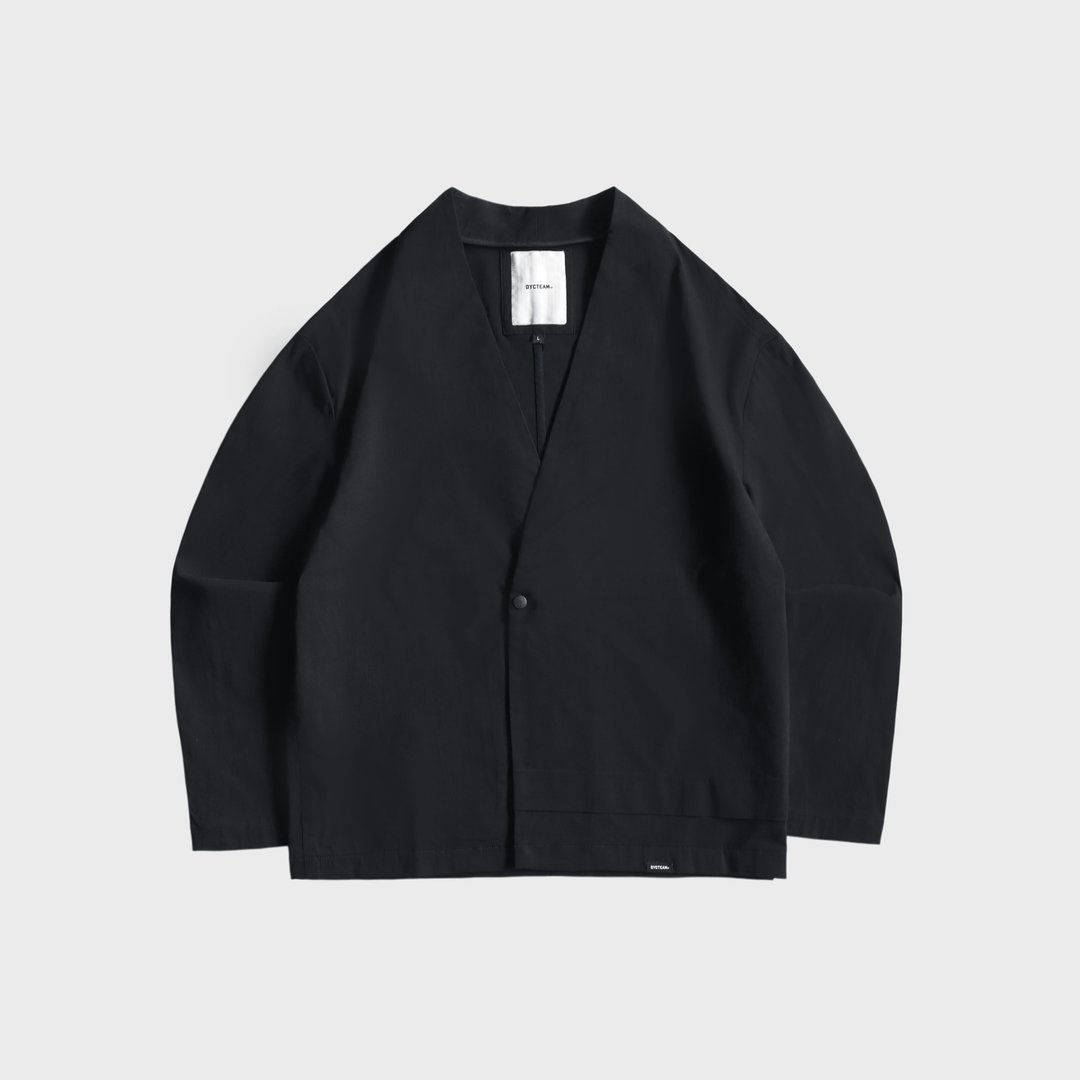 DYCTEAM - RAYON Nylon 微皱肌理纹机能_无领西装外套 - 男装外套 - 其他材质 黑色