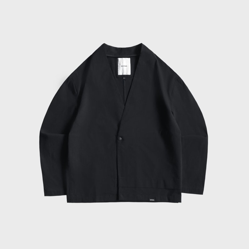 DYCTEAM - RAYON Nylon 微皱肌理纹机能_无领西装外套 - 男装外套 - 其他材质 黑色