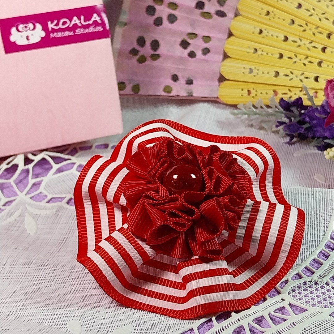 少女系列手工饰品夏日阳光花朵发圈 - 发带/发箍 - 其他材质 红色