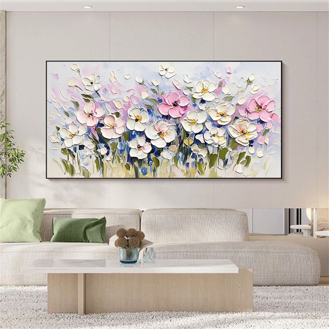 花语  油画/抽象/原创商品/装饰画/挂画客厅餐厅手绘肌理质感画 - 海报/装饰画/版画 - 亚麻 