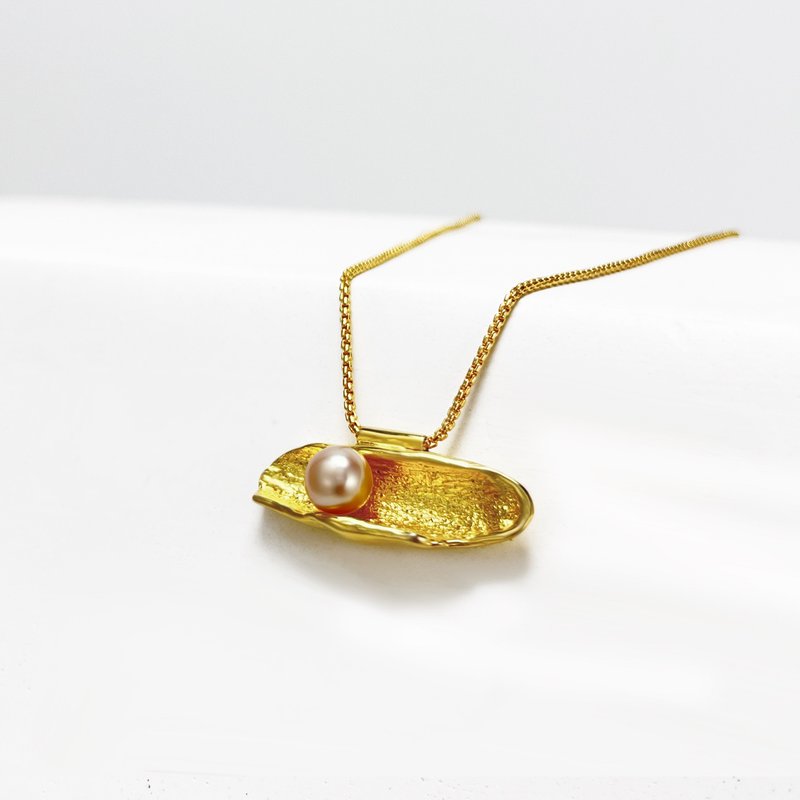 PLOK枝925銀電鍍18k金项链 - 项链 - 纯银 银色