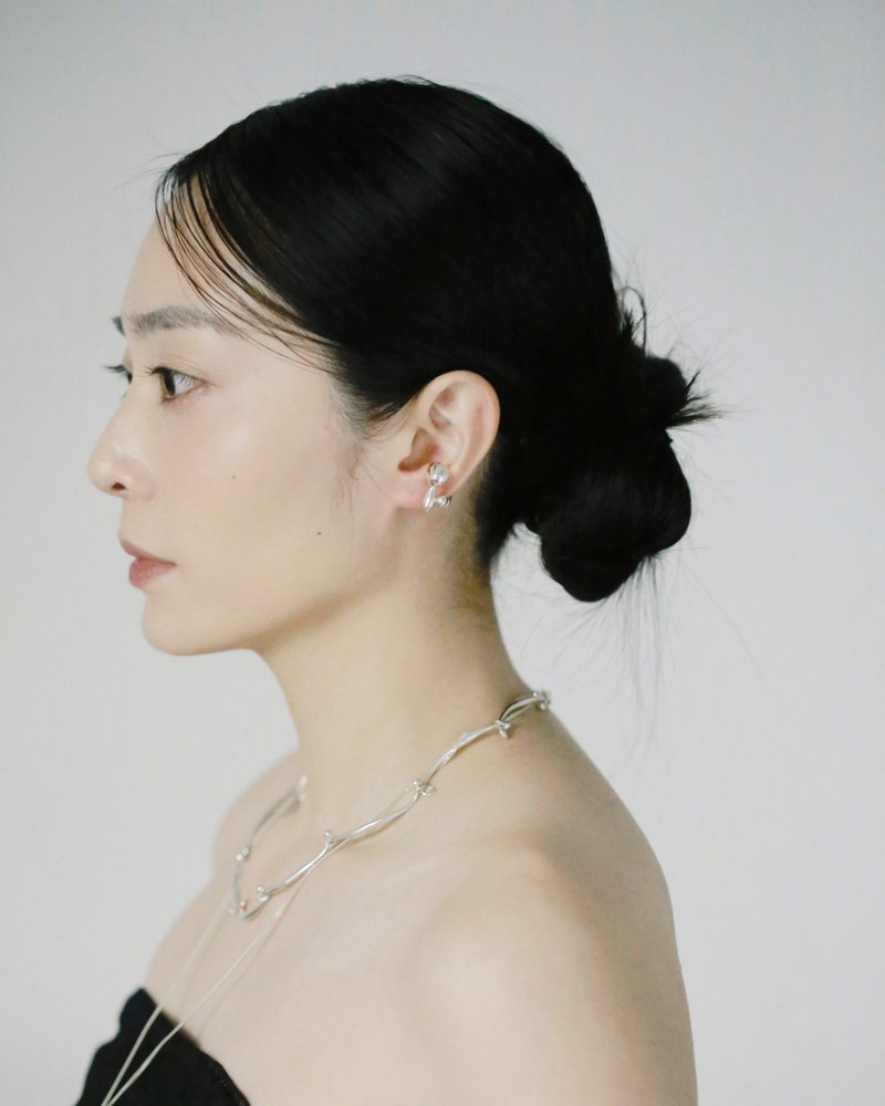 Float ear cuff 漂浮耳骨夹 - 耳环/耳夹 - 纯银 银色
