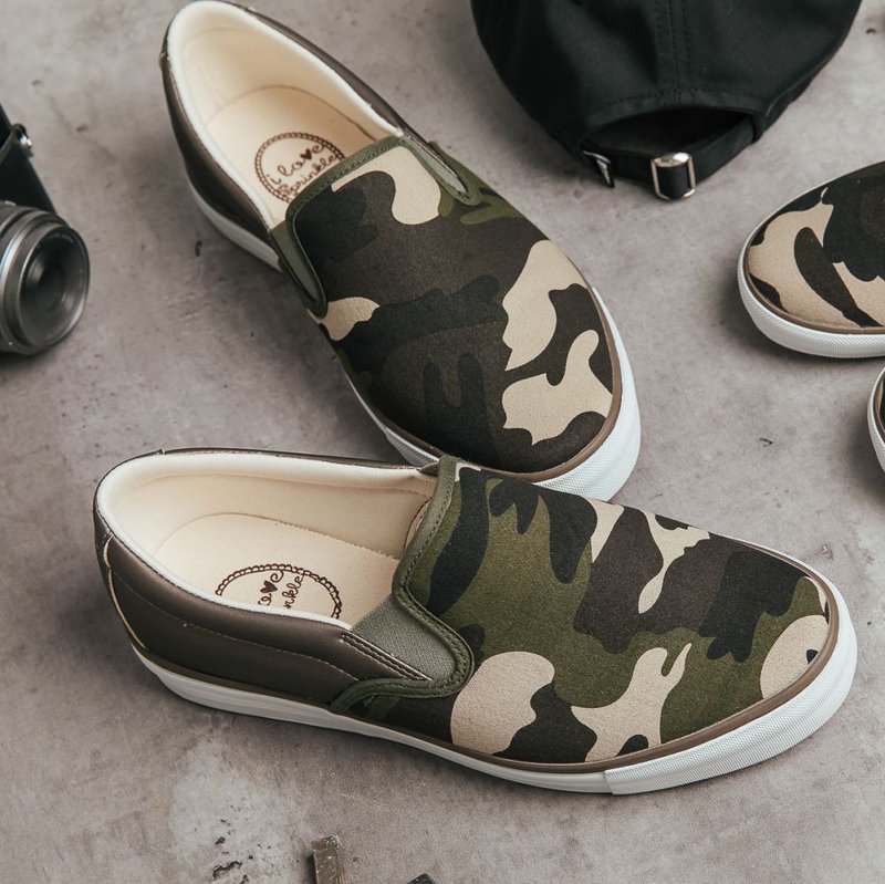 Daniel墨绿迷彩休闲鞋(大人) - 女款休闲鞋 - 棉．麻 绿色