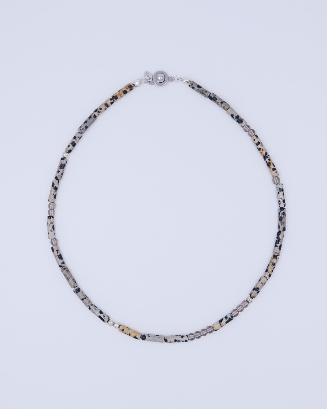 Long Speckle Stone Necklace - 项链 - 石头 咖啡色