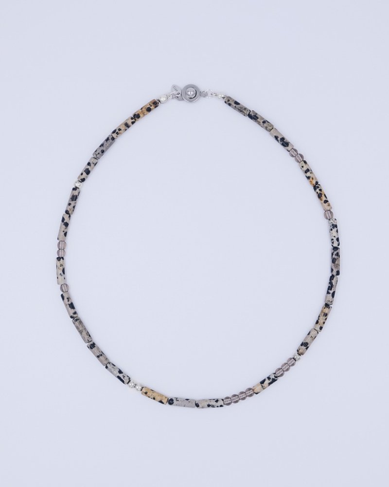 Long Speckle Stone Necklace - 项链 - 石头 咖啡色