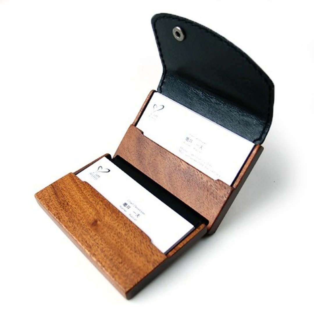 Business card holder made of wood and leather 13 - 名片夹/名片盒 - 木头 
