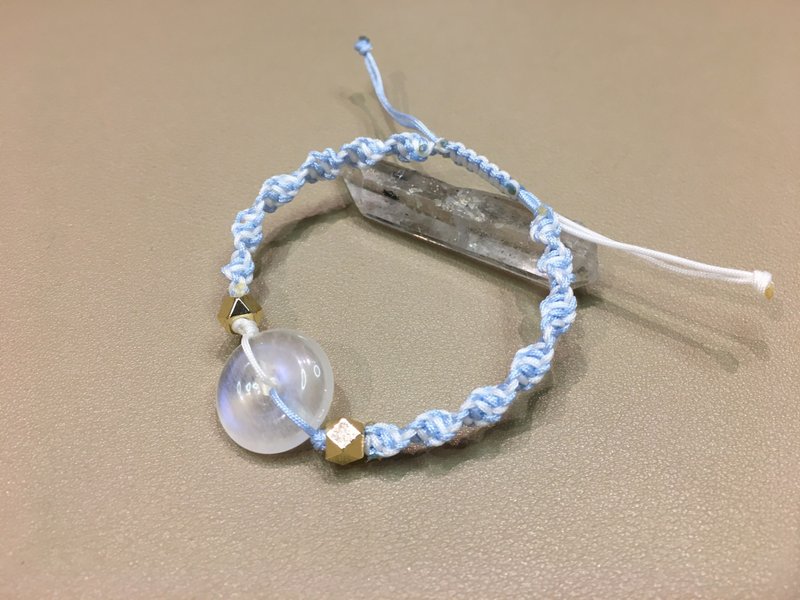 月光石平安扣手绳 - 改善人际关系, 增加爱情运 - 手链/手环 - 水晶 