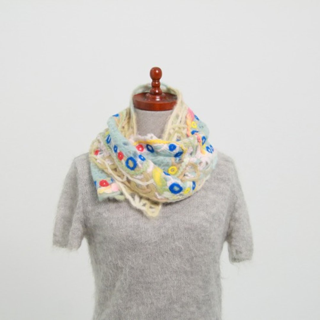 Chronicle muffler with pale memory - 丝巾 - 羊毛 多色