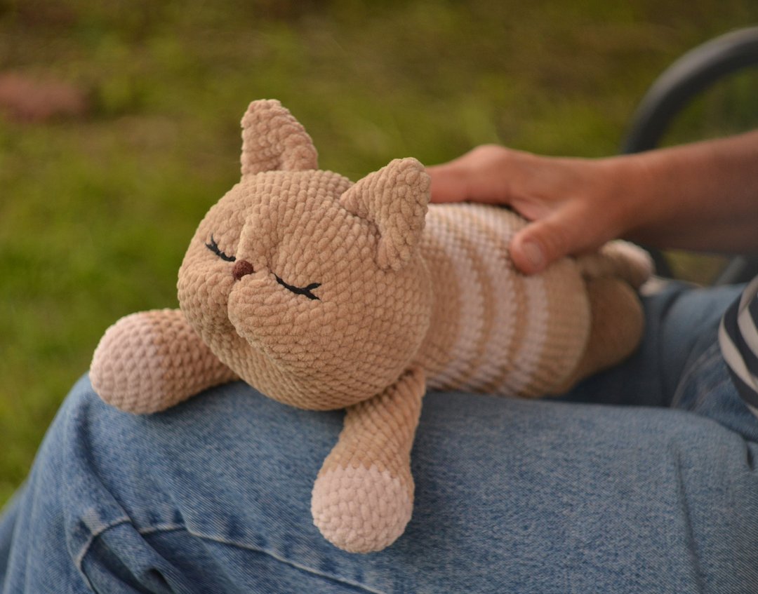 睡猫钩针图案，毛绒猫，amigurumi 猫 - 手工艺教程/工具书 - 其他材质 