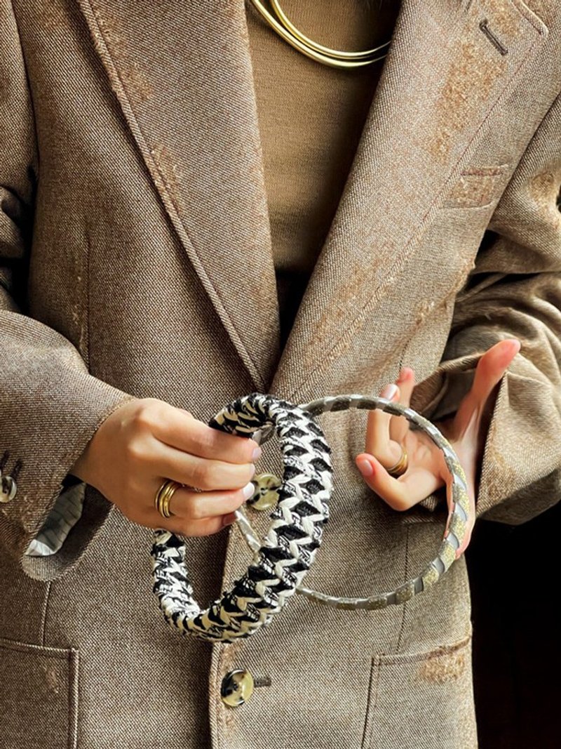 SoftServe柔软供应 钢琴练习曲黄昏星尘 高级感编织丝绒头饰发箍 - 发饰 - 其他材质 