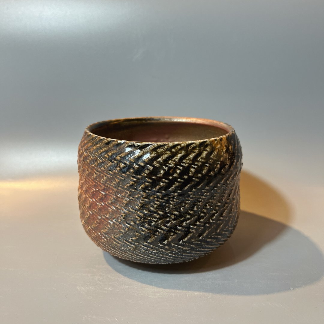 柴烧风纹大茶碗 / 水方 / 小平凡手作 - 茶具/茶杯 - 陶 