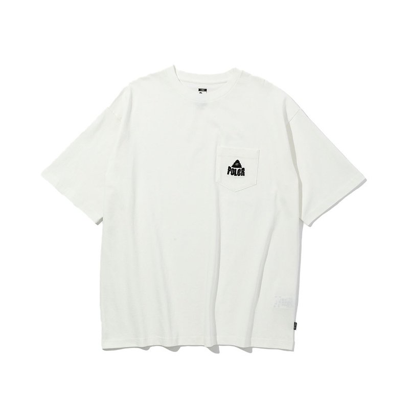日本限定POLER FUZZY STUFF RELAX FIT POCKET TEE 刺绣口袋T /白 - 男装上衣/T 恤 - 棉．麻 白色