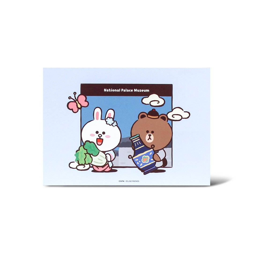 NPM | LINE FRIENDS 穿越故宫 明信片 (清) - 卡片/明信片 - 纸 蓝色
