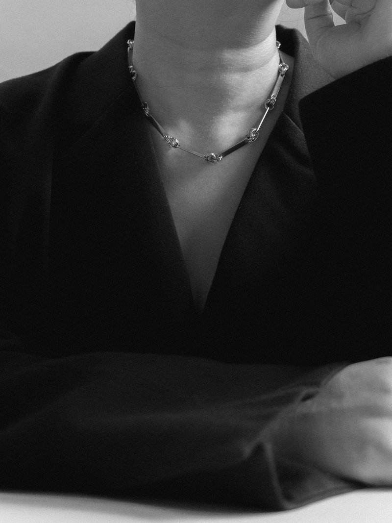 YARD YARN — Earl Necklace - 项链 - 不锈钢 银色