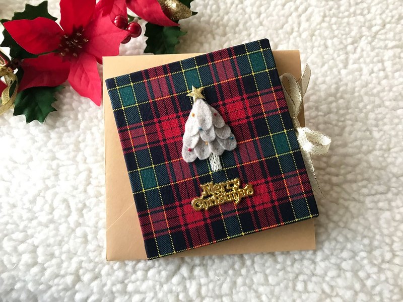 暖暖的圣诞树 手工卡片 圣诞卡 Handmade Christmas card 红绿格 - 卡片/明信片 - 纸 多色