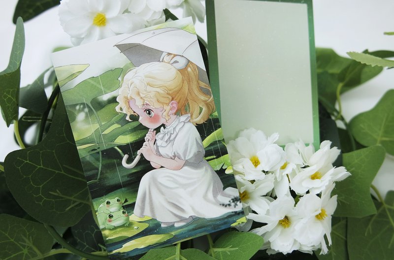 青蛙池塘明信片 - 卡片/明信片 - 纸 绿色