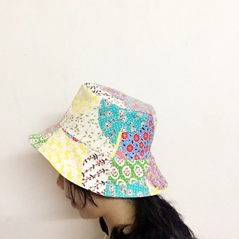 （聖誕節交換禮物 ）独立原创·帽子系列 夏天需要一顶渔夫帽 两面可用 - 帽子 - 棉．麻 黄色