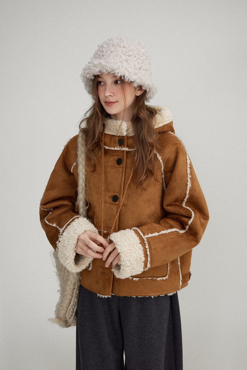 Vintage中古感 / 皮毛一体短外套 / 双面穿 - 女装休闲/机能外套 - 其他材质 多色