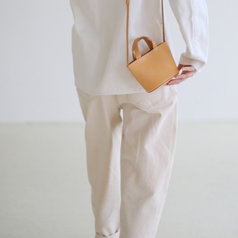 JOYDIVISION 手工小号单肩托特包 斜跨真皮女式迷你百搭简约包包 - 侧背包/斜挎包 - 真皮 