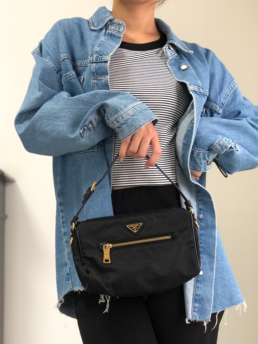 【日本直送 名牌中古包】PRADA 普拉达 手提包 黑色 三角标志 尼龙 迷你包 vintage 古着 6tgg77 - 手提包/手提袋 - 尼龙 黑色