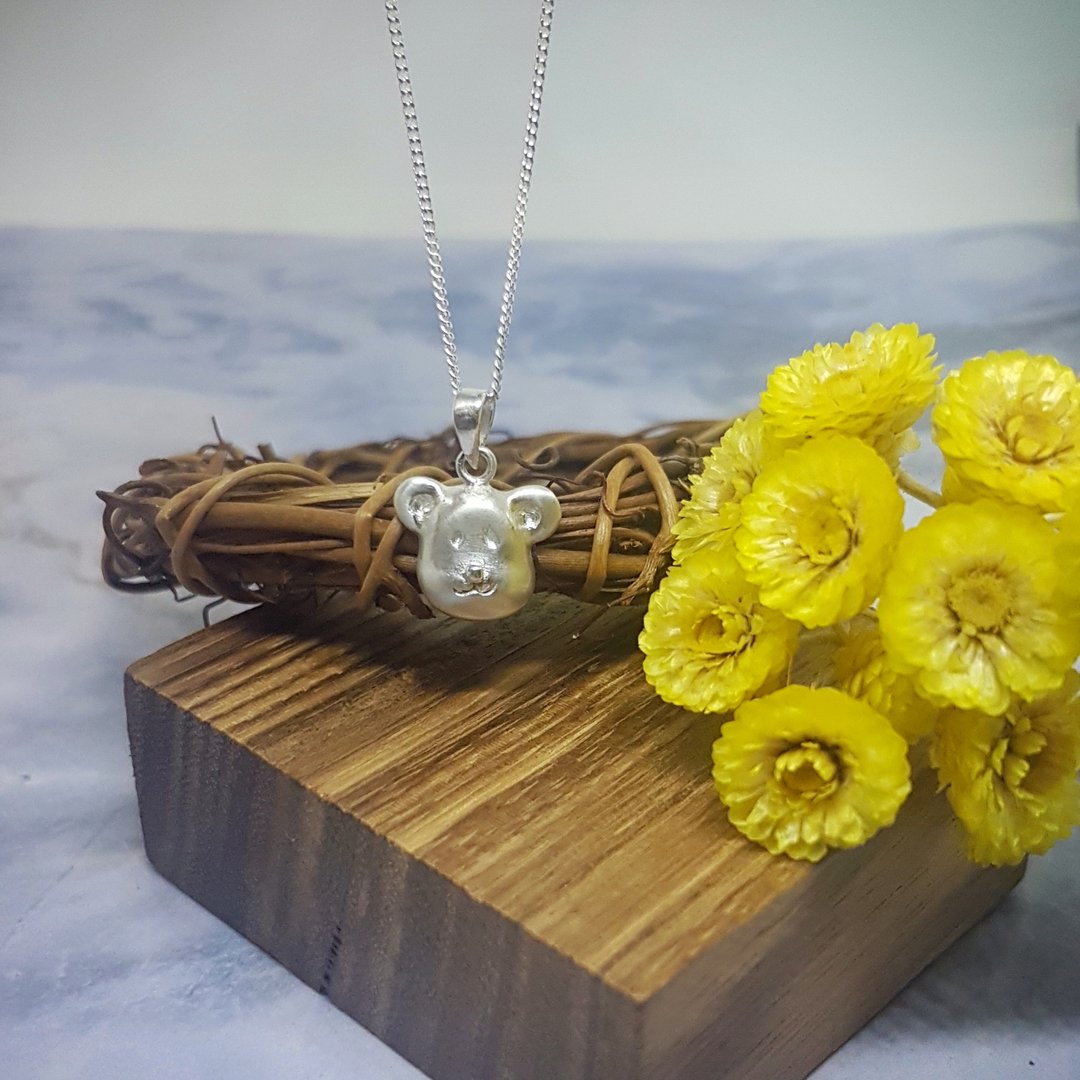 银铌细工 | 小熊软糖纯银项链/项墬/手作饰品 - 项链 - 纯银 银色