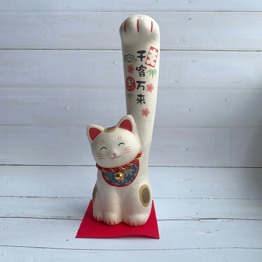 手长猫-千客万来-和纸招财猫-大 - 摆饰 - 纸 