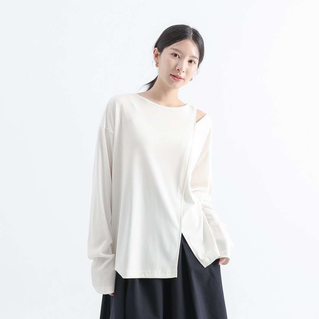 Yemu_夜幕镂空上衣_24AF006_白 - 女装上衣 - 聚酯纤维 白色