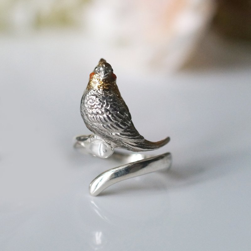 Cockatiel gray ring - 戒指 - 其他金属 银色