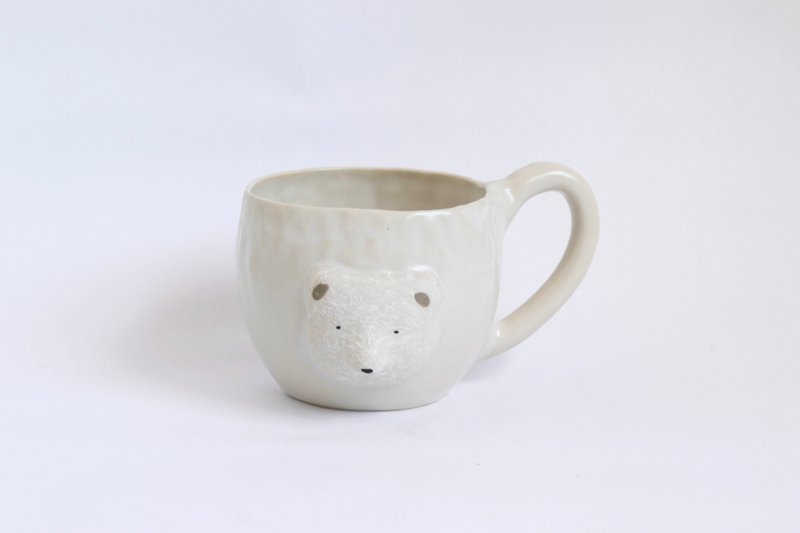 Animal Mug Polar Bear [Made-to-Order] - 陶艺 - 陶 白色