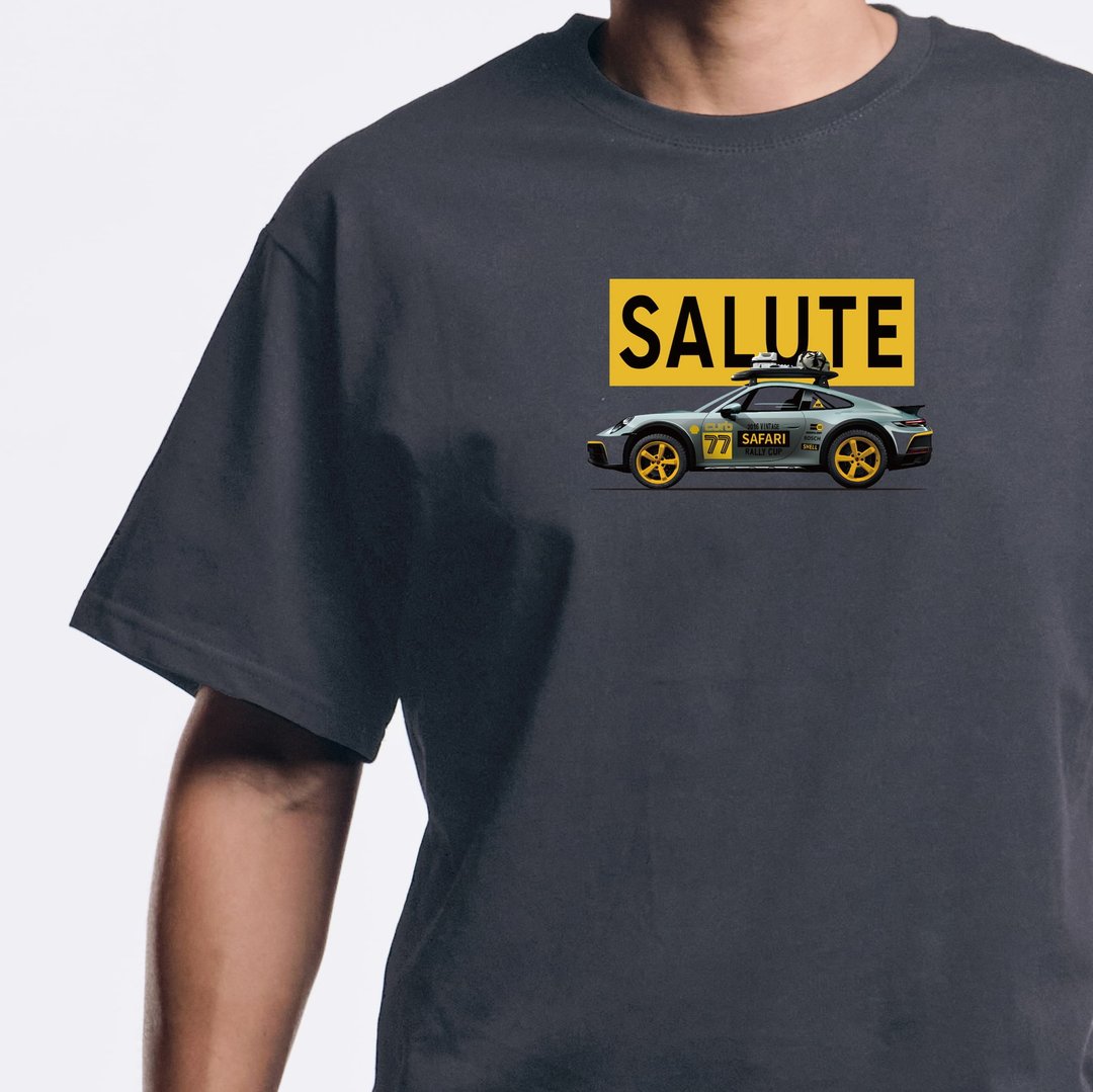 SALUTE T 恤-铁灰(男女同款) - 男装上衣/T 恤 - 棉 灰色