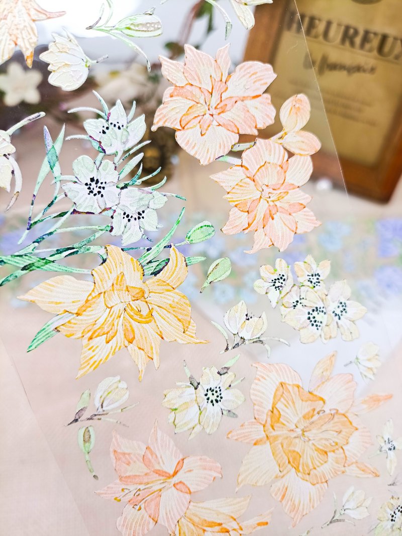 9K1028_水晶花 / 裝飾膠帶 - 纸胶带 - 塑料 多色