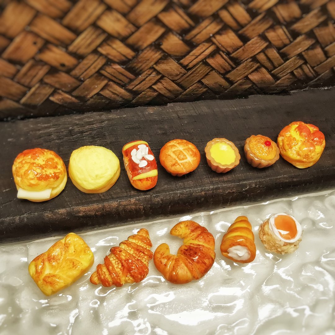 加购/自选商品-不单独出售-纯手作-港式微缩袖珍面包食玩模型 - 其他 - 粘土 咖啡色
