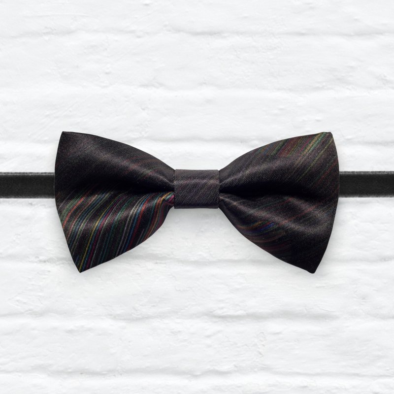 Style 0279 暗调彩斜 印花领结 黑色婚礼煲呔 领结 发饰 宠物颈圈 项錬 - 颈链 - 聚酯纤维 黑色