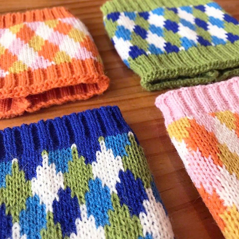 studio chiia * 环保针织杯套-蓝宝石-抹茶绿-香槟粉-橘子色 - 随行杯提袋/水壶袋 - 聚酯纤维 蓝色