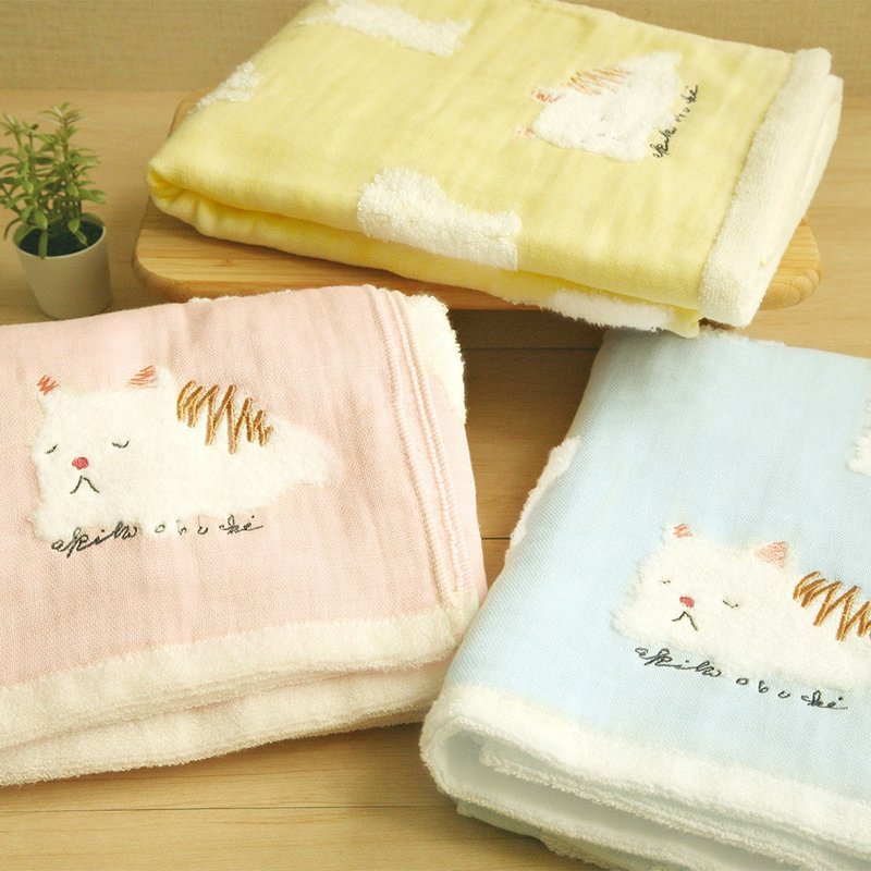 【JOGAN】纾压猫棉纱手帕.浴巾 | 联名系列| 疗愈色系| 轻柔舒适 - 围嘴/口水巾 - 棉．麻 多色