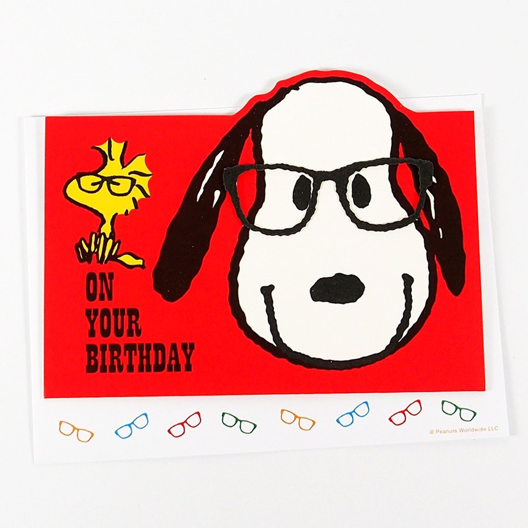 Snoopy 戴眼镜开生日派对【Hallmark 立体卡片 生日祝福】 - 卡片/明信片 - 纸 红色